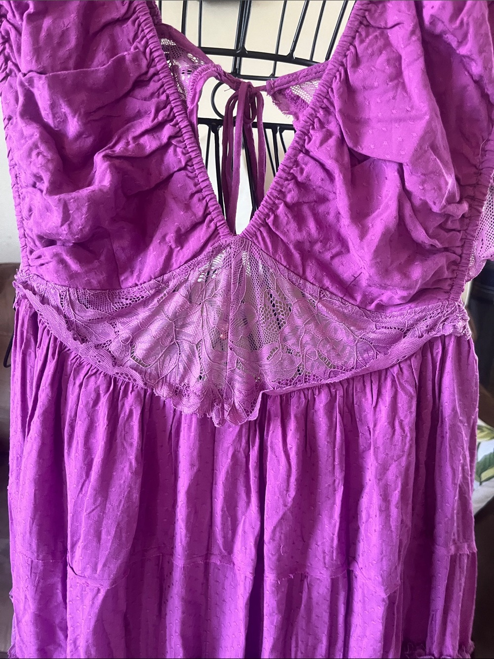 Free People Purple Backless Tiered Romper - Picture 3 of 7